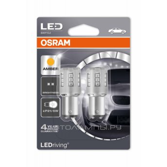 P21/5W 12V-LED (BAY15d) 2.0/0.4W Amber LEDriving standart (������� 2��.) 2 ��������� 1458YE-02B