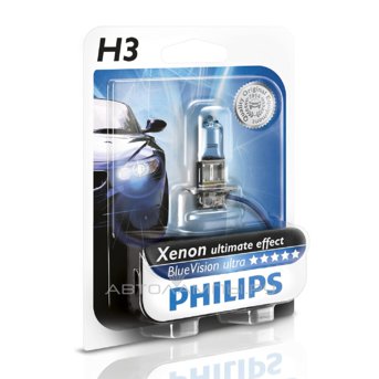 H3 12V- 55W (PK22s) (белый яркий свет-голуб.оттен.) Blue Vision Ultra блистер (1шт.) 12336BVUB1