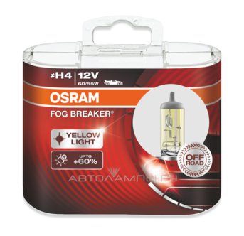 H4 12V- 60/55W (P43t) ( +60% �����+����� ����) Fog Breaker (2��) DuoBox 62193FBR-HCB