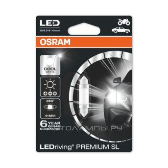 Fest T10,5x41 12V-LED 1,0W (SV8,5) 6000K (������� 1��.) Cool White LEDriving premium 6499CW-01B